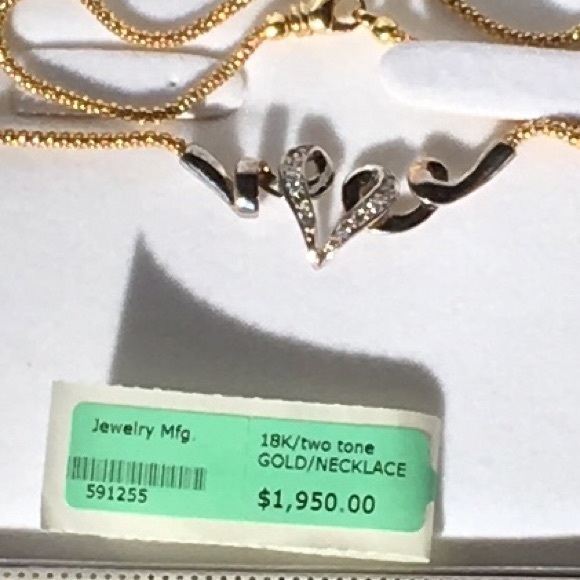 18K Pure Gold & Diamond Necklace 18” long - Picture 5 of 8